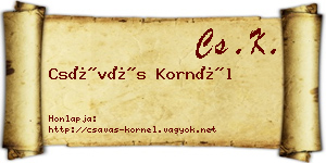 Csávás Kornél névjegykártya