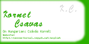 kornel csavas business card